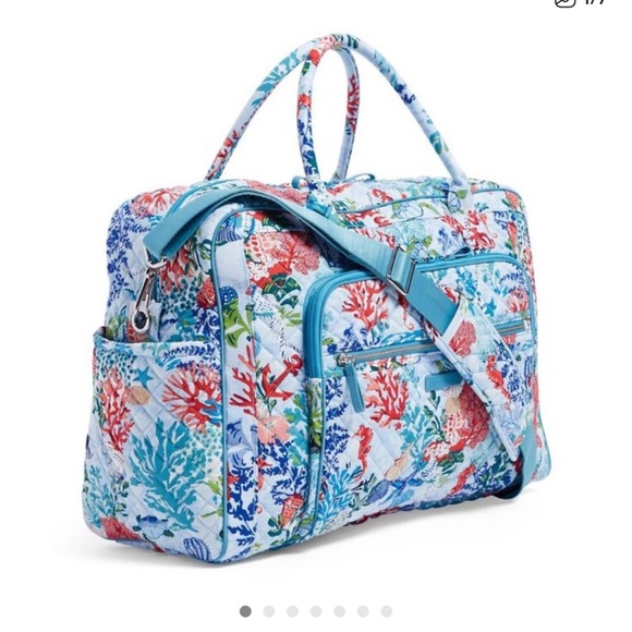 Vera Bradley Handbags - Vera Bradley Retired 2019 SHORE THING Iconic Weekender Organizer Travel Bag~EUC